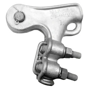 GRAPA DE ANCLAJE TIPO PISTOLA DE ALUMINIO Y/O ACERO 2 PERNOS